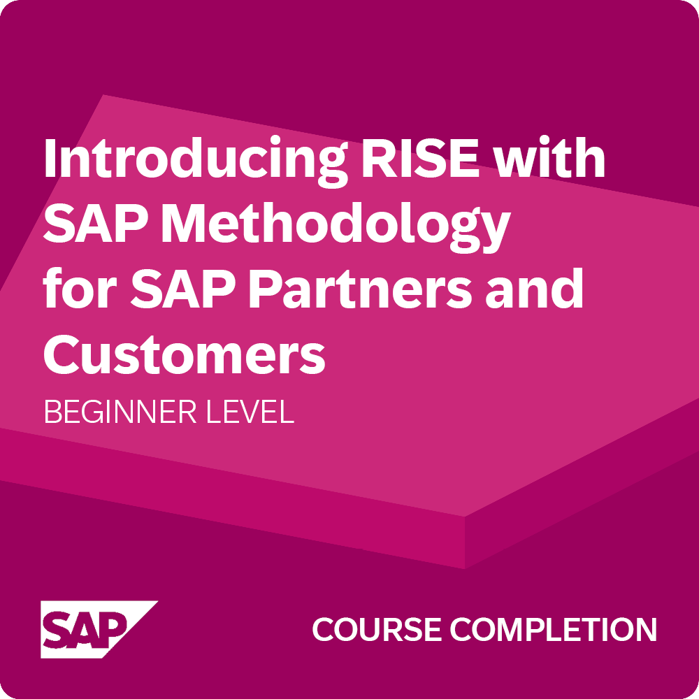 Insignia de curso completado: Introducing RISE with SAP Methodology for SAP Partners and Customers
